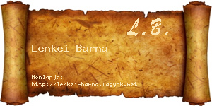 Lenkei Barna névjegykártya