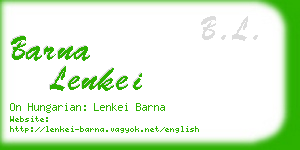 barna lenkei business card